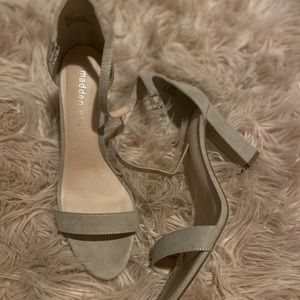 Nude Suede Strap Heels